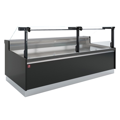 Comptoir ventilé, avec réserve, vitre verticale 90° avec relevage à piston - FULL BLACK DPT26-V5